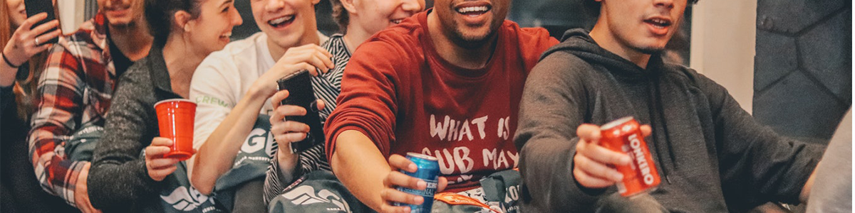 Photo of students drinking at a party.