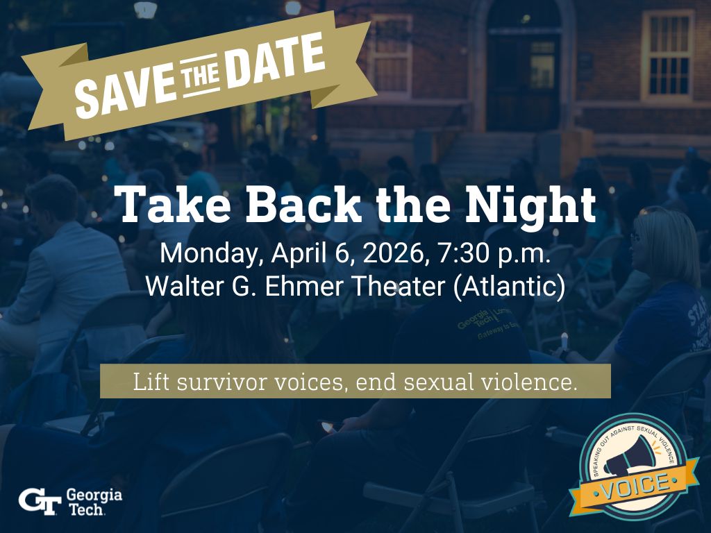 Take Back the Night Save the Date - Monday, Aril 6 at 7:30 pm in the Ehmer Theater in the Student Center